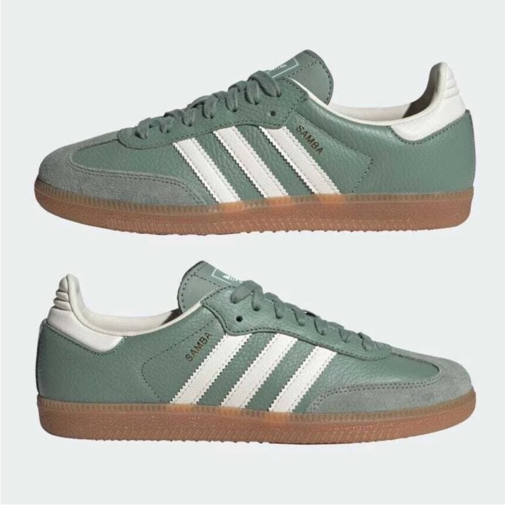 Adidas Samba Mint Green and White Sneakers